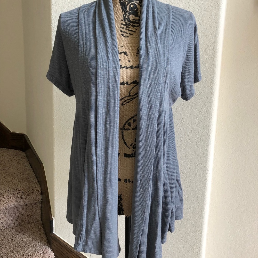 Light Grey Short Sleeve Cardigan